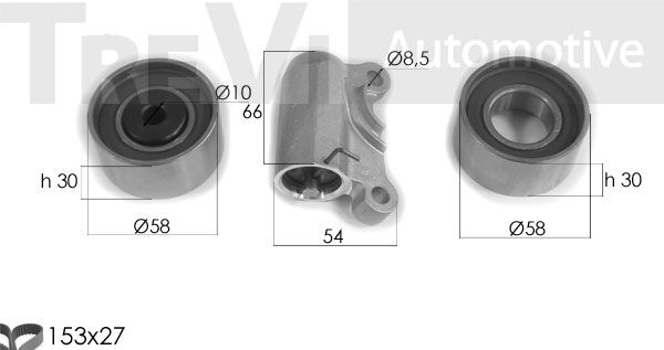 TREVI AUTOMOTIVE Zobsiksnas komplekts KD1380